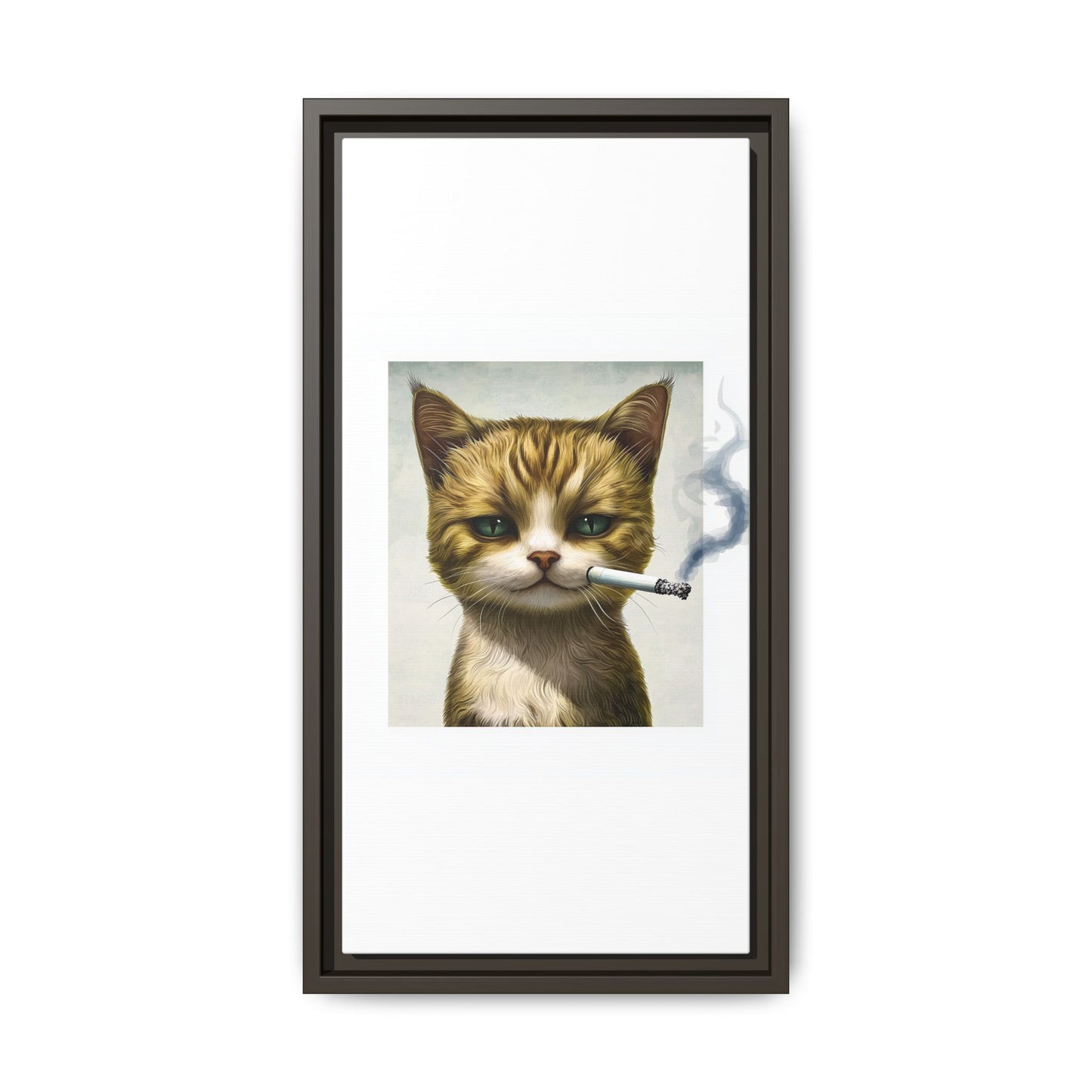 Rebellious Cat Smoking Art Print | Framed Canvas Wall Decor